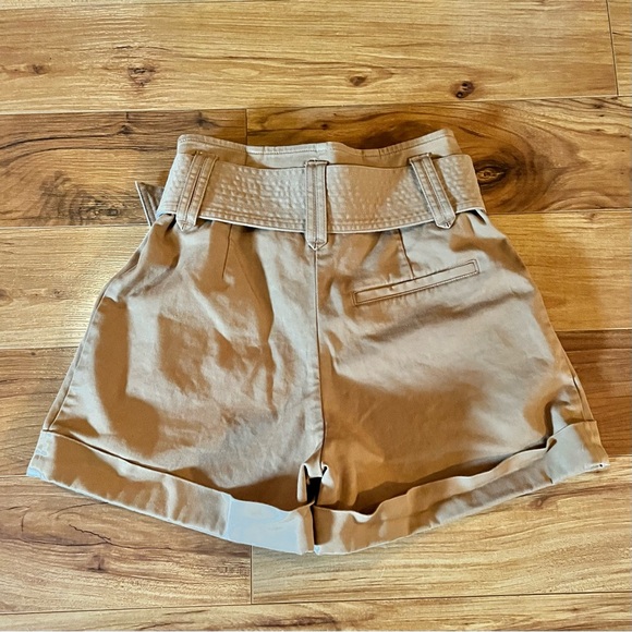 Sezane Rome High Waist Shorts 2 Caramel Brown - Picture 9 of 16
